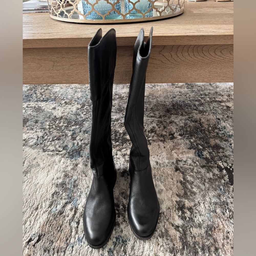 Franco Sarto Black Over the Knee Leather Boots NEW